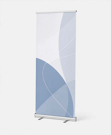 Rollup Eco aluminium - exempelbild Rollup i aluminium med stilren ljus design
